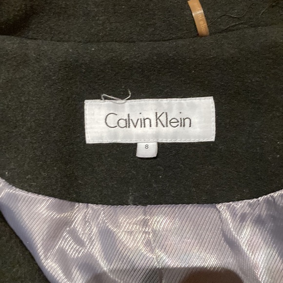 Calvin Klein Size 8 Women's Black Wool Blend Knee Length Coat - Picture 3 of 11